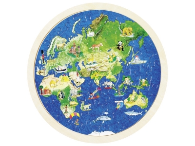  Goki Oboustranné puzzle – Zeměkoule, 57 dílů