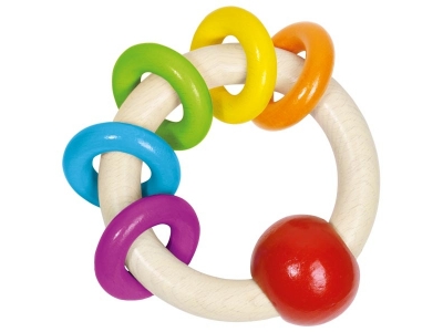 Heimess Dřevěná hračka pro miminka Pět duhových kroužků