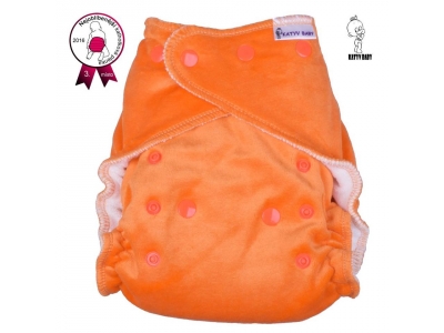 Katyv Baby Denní kalhotková plena na patentky - oranžový velur